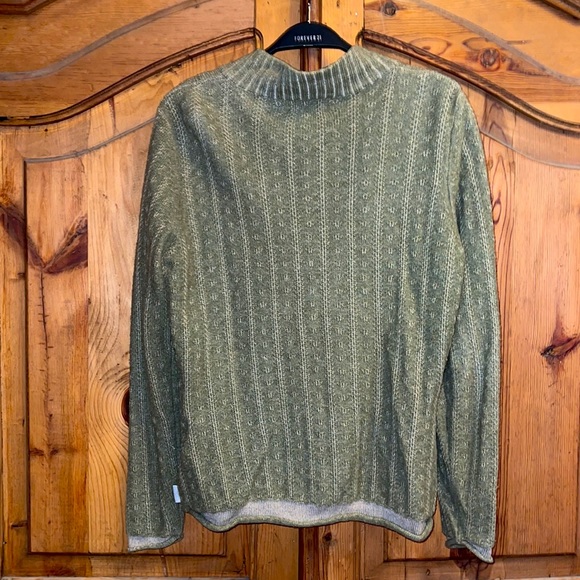 Woolrich women sweater “meadow” green full zip gently worn lambs wool/cotton M - Picture 2 of 7